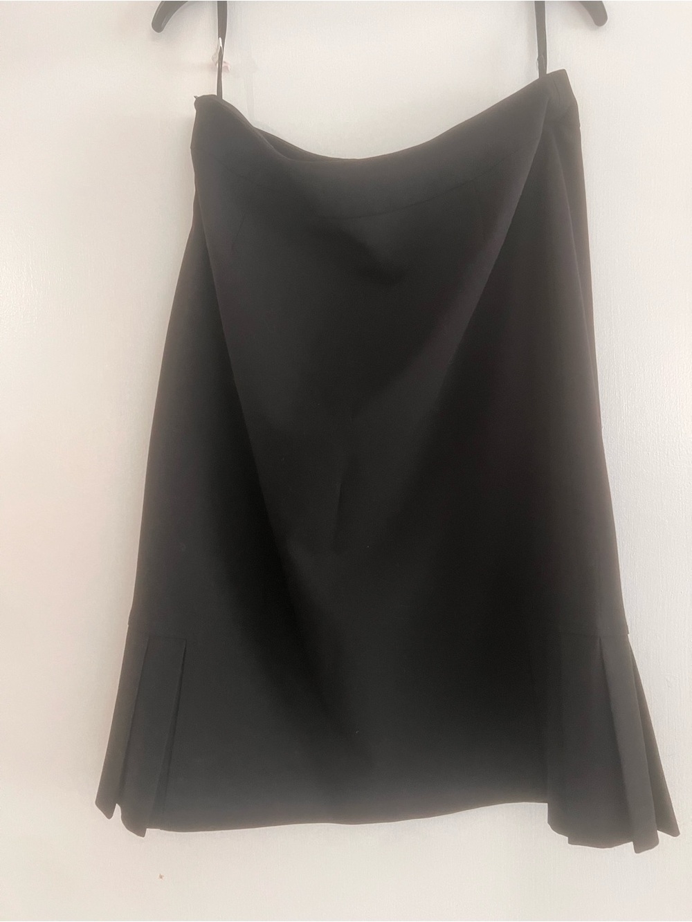 Tahari Black A-Line Skirt with Pleated Hem